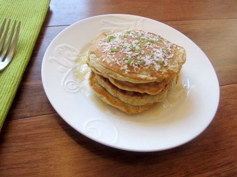 Doble coconut and cardamom pancakes