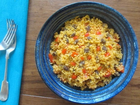 Beef and pepper couscous