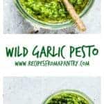 Love pesto - then try this easy homemade wild garlic pesto recipe made with wild garlic (ransomes), Parmesan, cashew nuts and olive oil. | recipesfromapantry.com