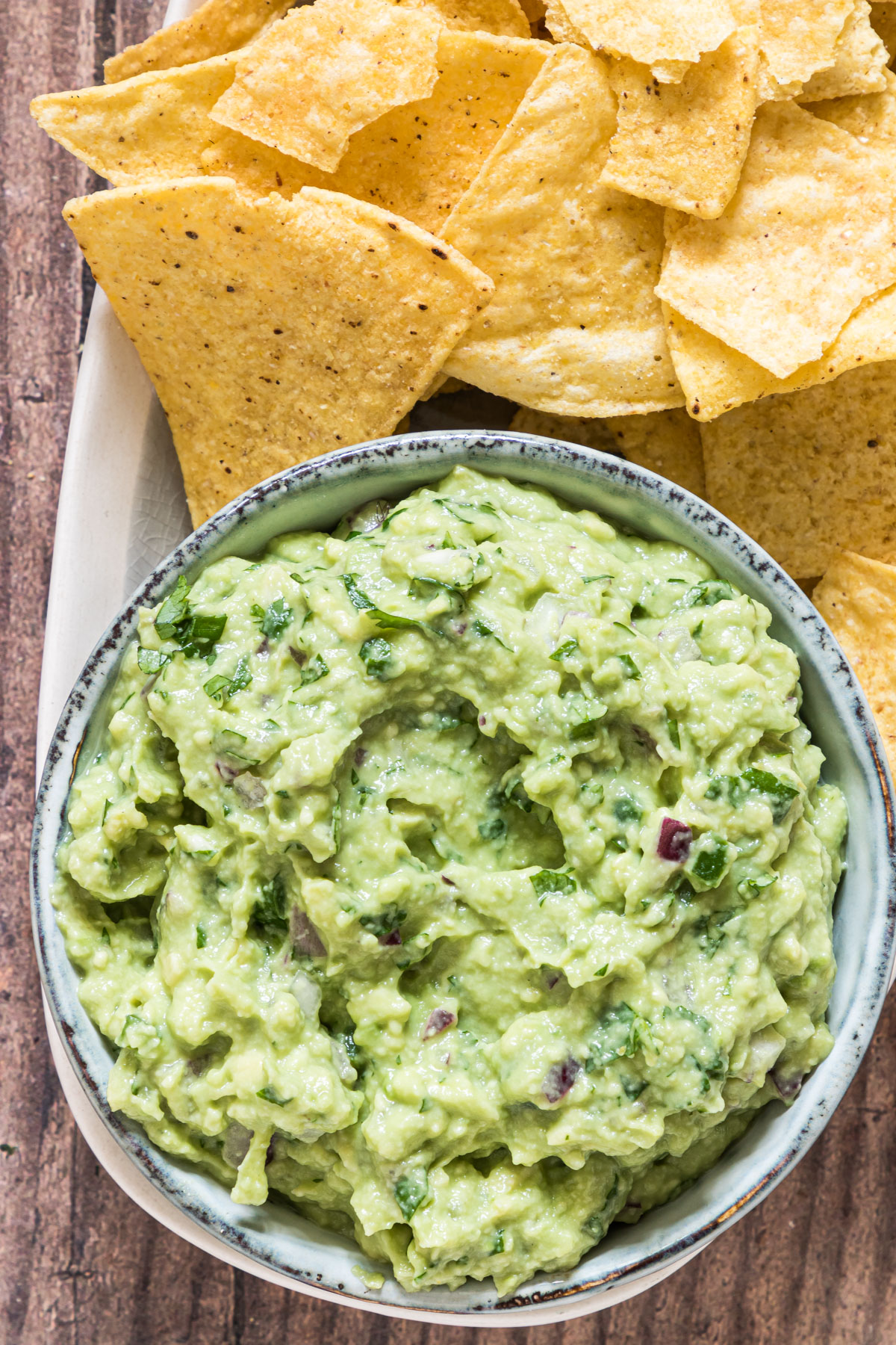 close up of easy guacamole made at home