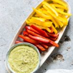 zucchini dip with sliced peppers