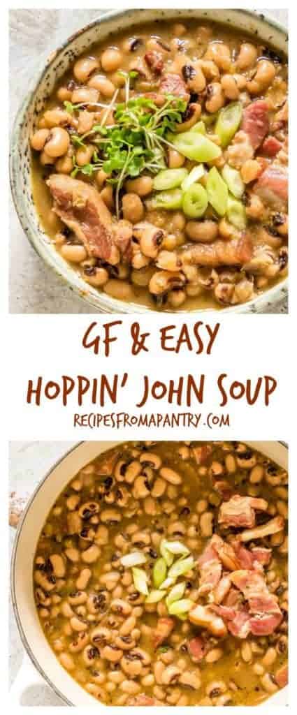 Try this famous Hoppin’ John soup dish with this delicious and easy-to-make recipe. recipesfromapantry.com - #hoppinjohnrecipe #southernhoppinjohn #easyhoppinjohn #blackeyedpeas #blackeyedbeans #hoppinjohnsoup