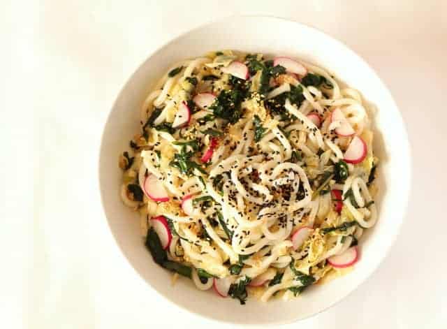 Wild Garlic and Sesame Noodle Salad