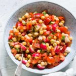 bowl filled with spiced chickpeas salad