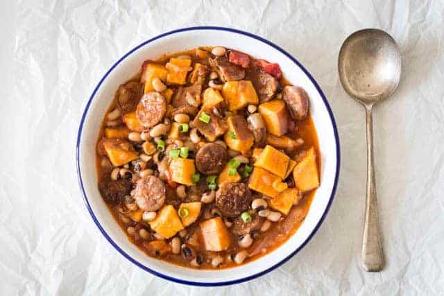 Chorizo, Black-eyed Beans and Butternut Squash Soup