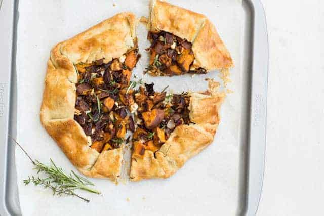 Red Onion, Feta and Sweet Potato Galette