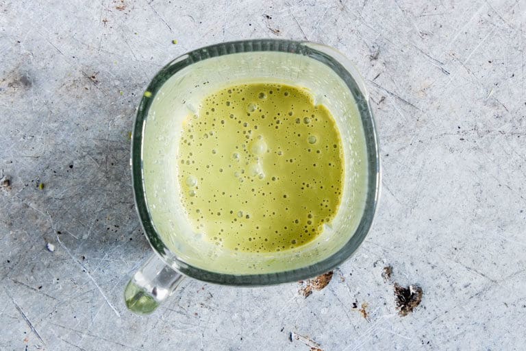 Matcha Smoothie (green Tea Smoothie) in a blender
