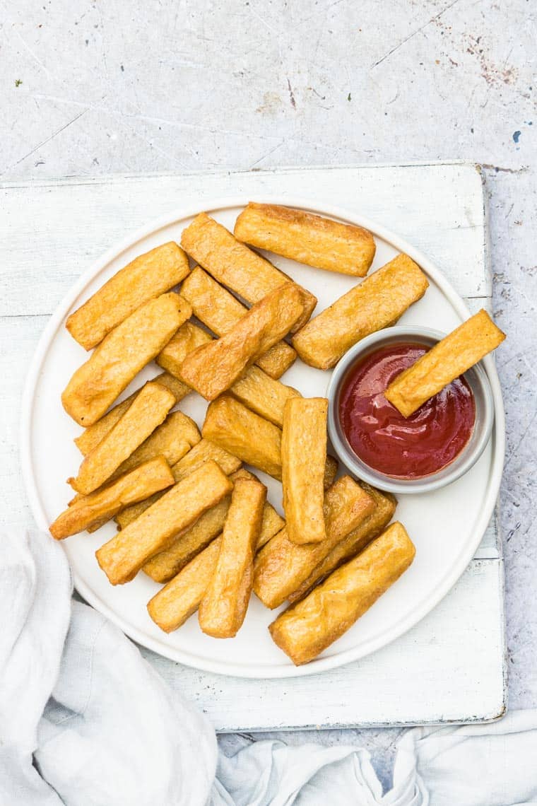 baked polenta fries on a plate