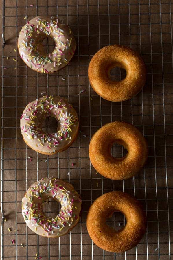 Baked Baileys Doughnuts with a Baileys Glaze (and Sprinkles)