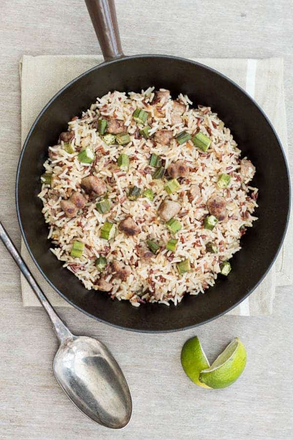 Okra Sausage Fried Rice | Recipes From A Pantry