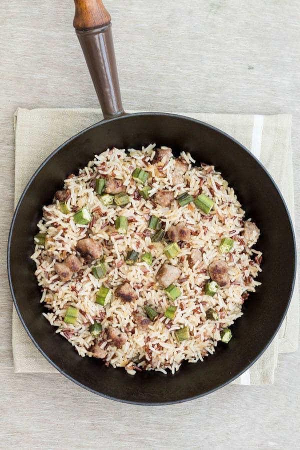  Sausage okra Fried Rice | Recipes From A Pantry