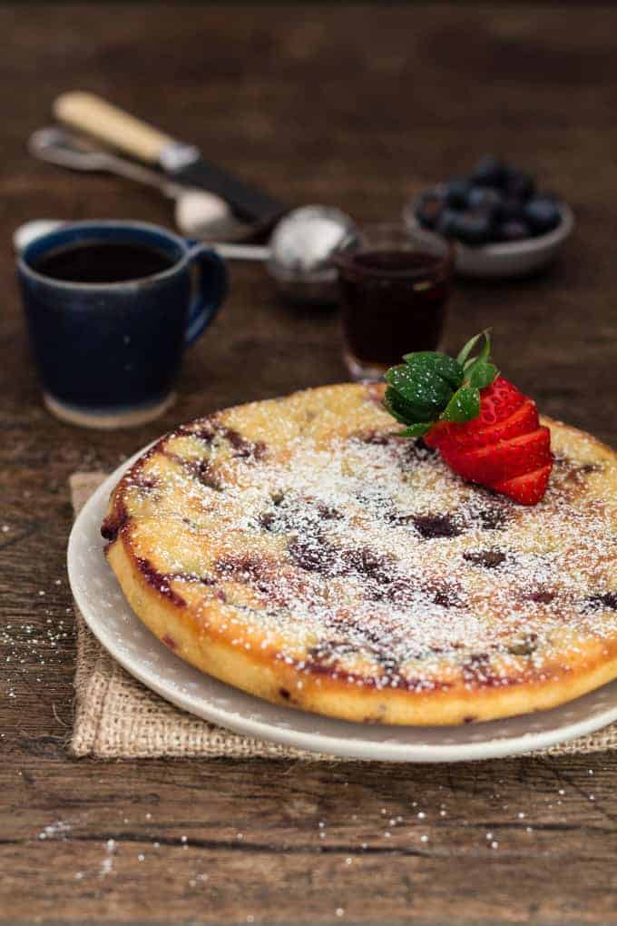 Easy Baked Vanilla Blueberry Pancake #pancakeday