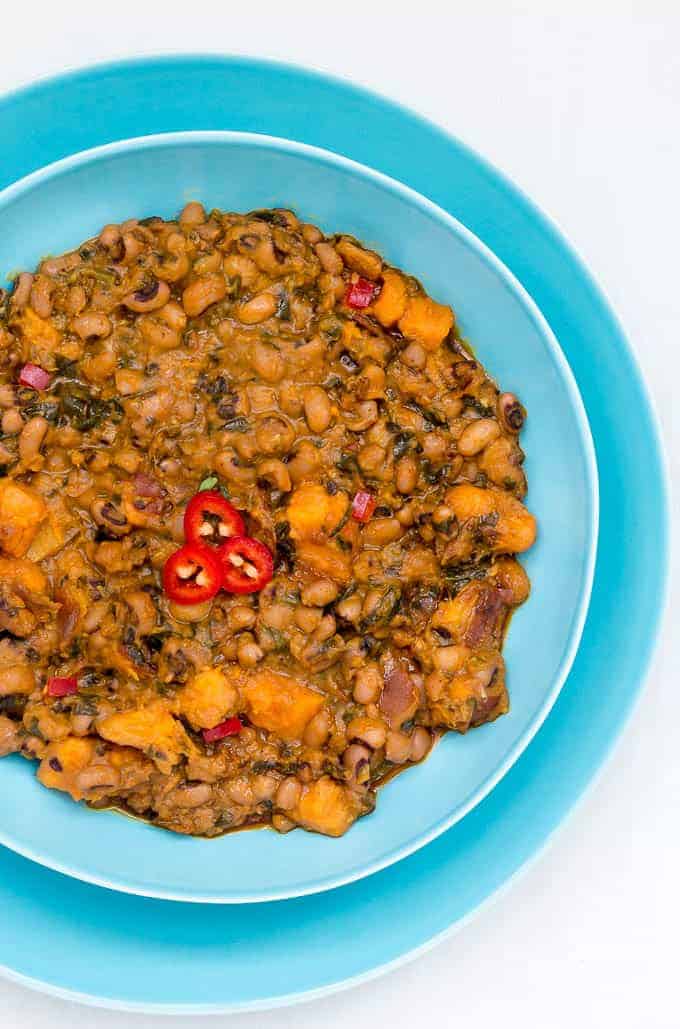 One-pot black-eyed beans & sweet potato recipe (bean & sweet potato pottage)  {GF} – West African Flavors