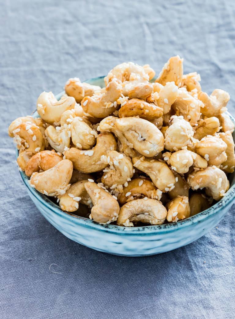 bowl of sesame roasted cashews