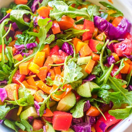 Chopped Rainbow Veggie Salad - Recipes From A Pantry