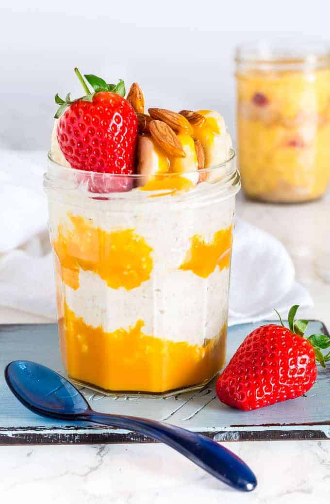 Overnight Mango Coconut Oats - Recipes From A Pantry