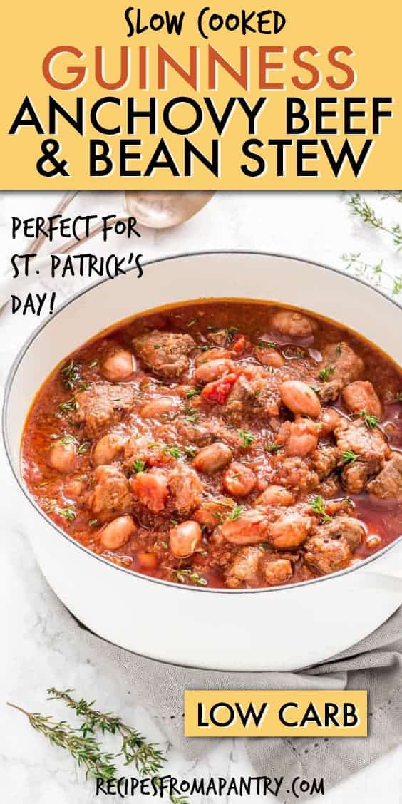 GUINNESS ANCHOVY BEEF AND BEAN STEW