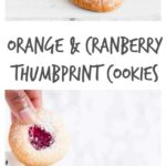 Orange-Cranberry Shortbread Cookies with Jam are easy thumbprint cookies perfect for Christmas. They’re addictive, festive, and fun for kiddoes to make. A perfect Christmas cookie recipe, holiday cookie recipe, or any time of the year cookie recipe. #thumbprintcookies #thumbprintcookierecipe #cookierecipes #jamfilledcookie #christmascookies #holidaycookies