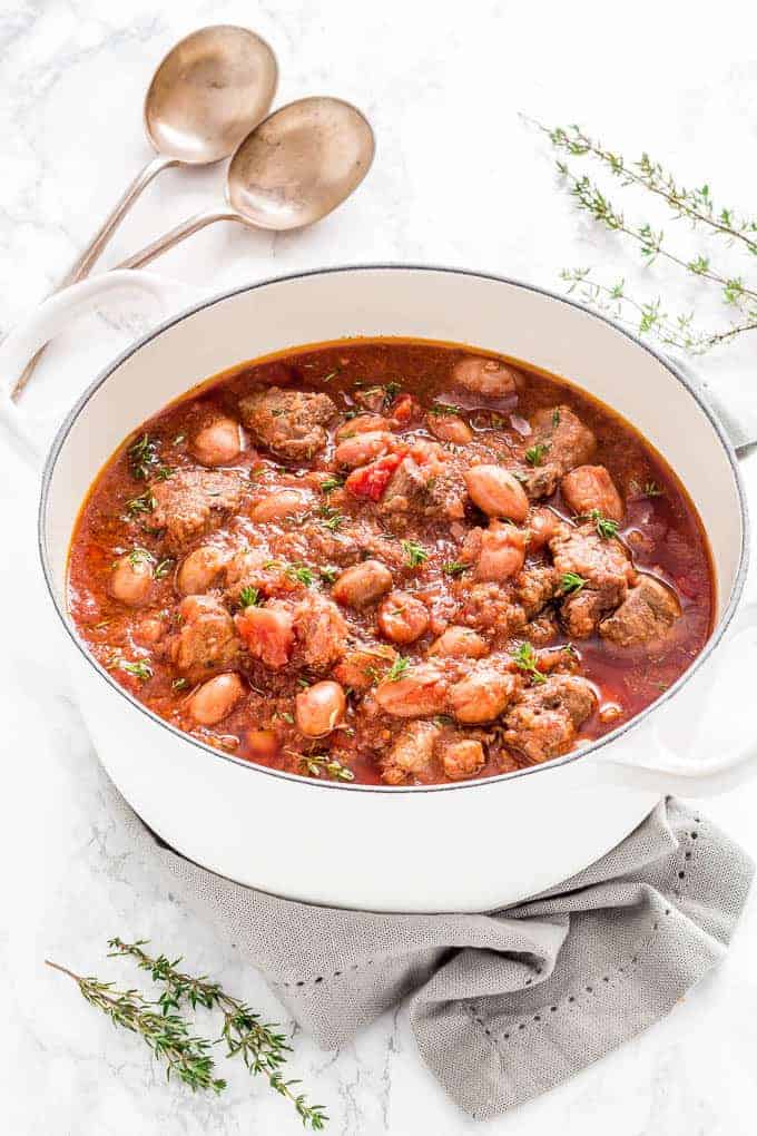 Slow Cooked Guinness Anchovy Beef And Bean Stew {Low Carb}