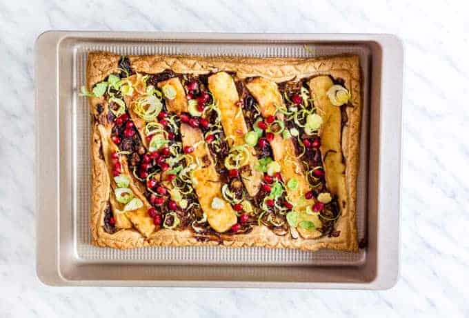 Caramelised Onion, Brie And Brussels Sprout Tart | Recipes From A Pantry