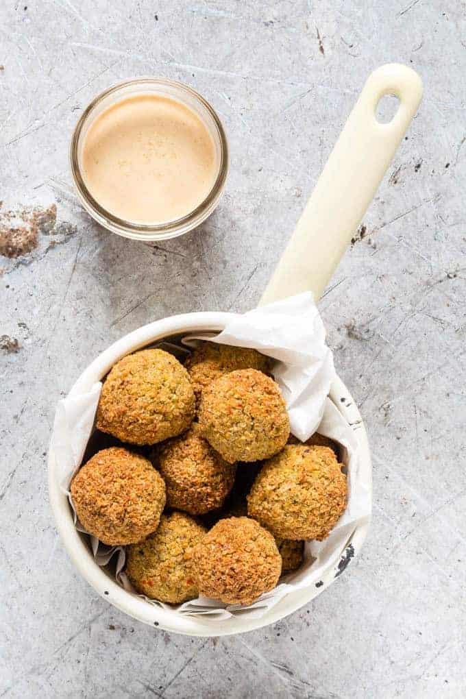 Baked Quinoa Falafels With An Orange Tahini Dressing | Recipes From A Pantry