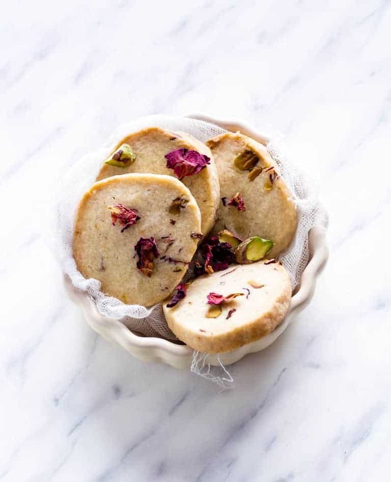 Pistachio rose Cookies shortbread | Recipes From A Pantry