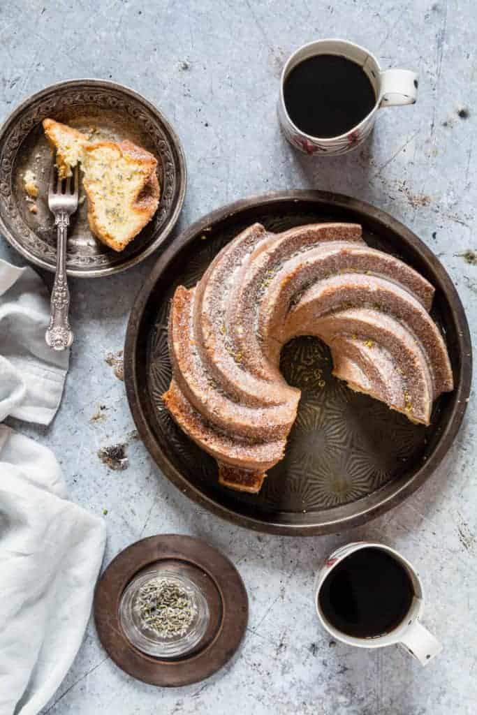 This lemon lavender bundt cake recipe is full of florally, light and zesty spring flavours. A simple and easy dessert with just nine ingredients. | recipesfromapantry.com