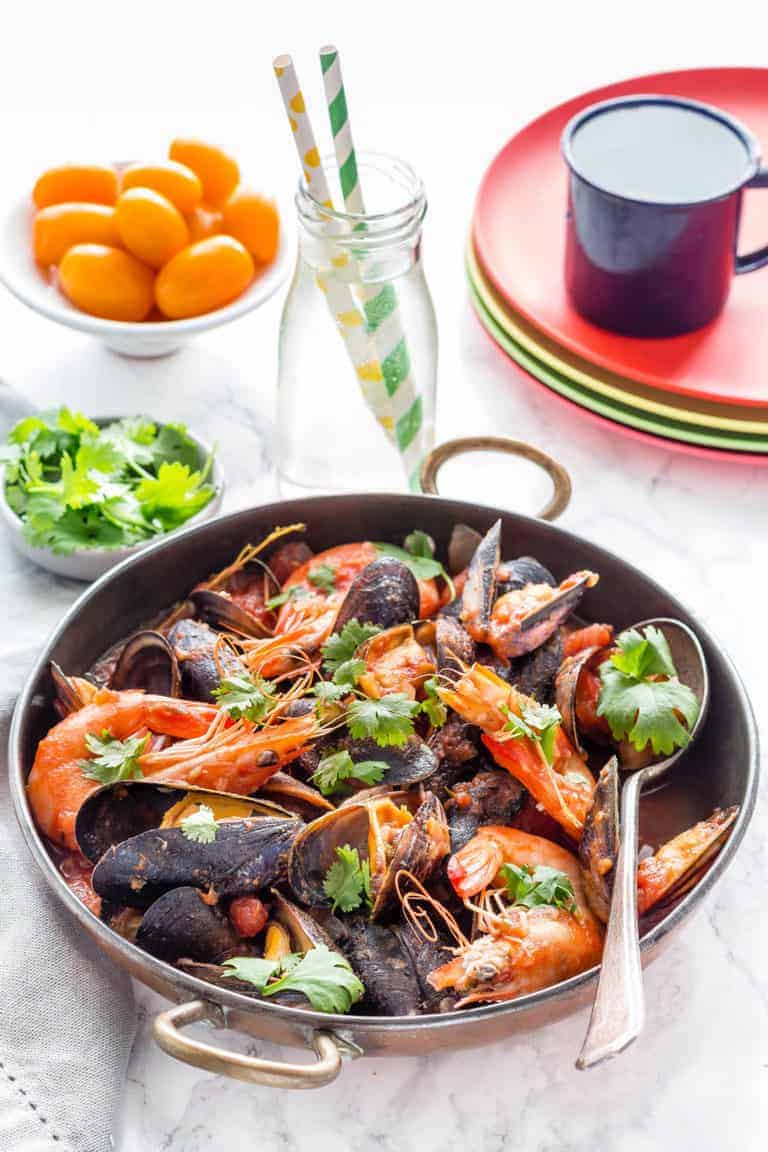 Mussels and King Prawn Rougaille {Gluten-Free, Paleo, Whole 30}