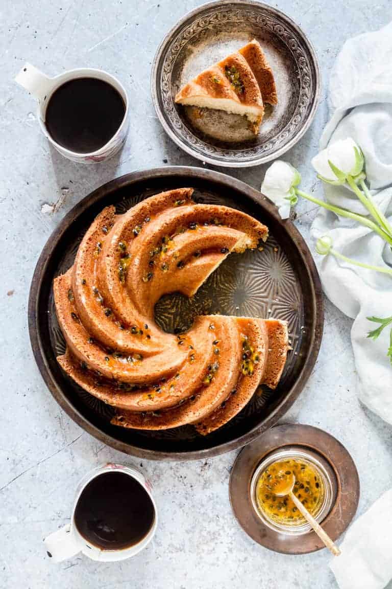 Passionfruit Bundt cake recipe with passionfruit syrup. A simple but tasty cake. | Recipes From A Pantry