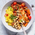 This jerk fish stew recipe with pepper pineapple fried rice is easy, tasty, quick and nutritious. African recipe | Recipes From A Pantry