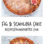Fig And Semolina Cake - This gorgeous Greek yoghurt, fig and semolina cake recipe has a simple and stunning presentation. | recipesfromapantry.com