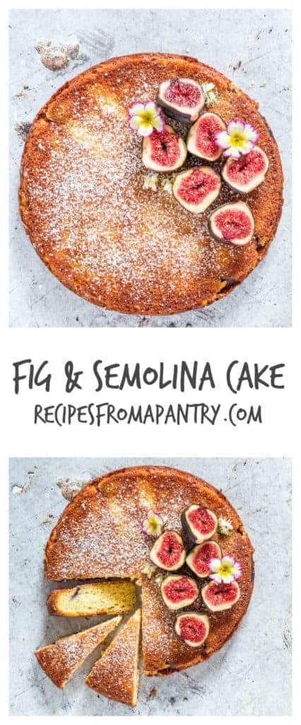 Fig And Semolina Cake - This gorgeous Greek yoghurt, fig and semolina cake recipe has a simple and stunning presentation. | recipesfromapantry.com