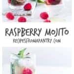 Rasbberry Mojito - Refreshing & simple raspberry mojito recipe made with 5 ingredients - fresh raspberries, mint, lime, white rum and soda water. | recipesfromapantry.com.
