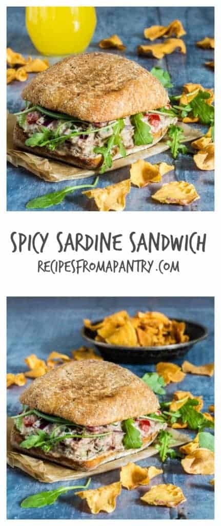 This spicy sardine sandwich make a great breakfast or brunch idea. African recipe. Recipesfromapantry.com