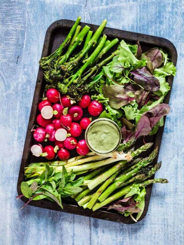 Spring Vegetable Platter And Avocado Green Goddess Dip Story