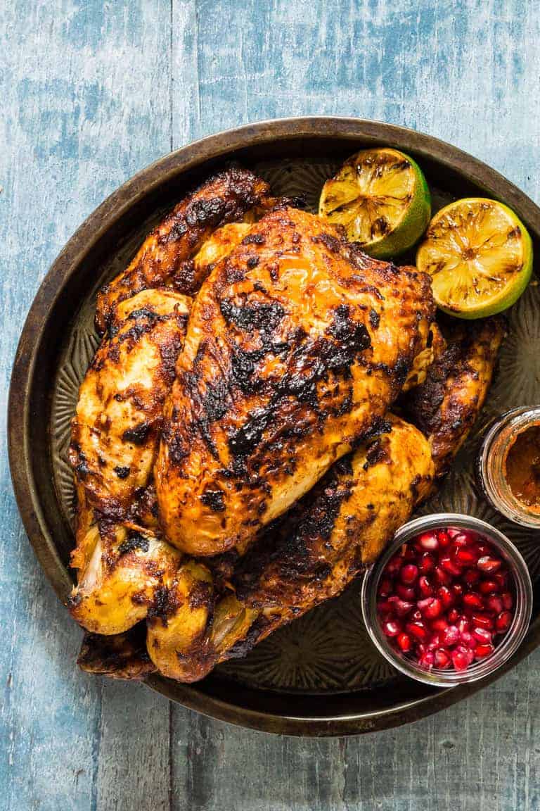 This grilled pomegranate harissa chicken recipe is just perfect for bbq’s, picnics and week night suppers. Recipesfromapantry.com