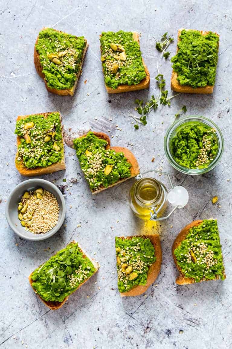 Peas On Toast With Sesame And Pistachio