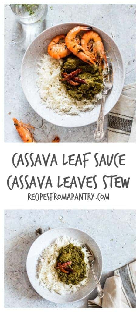 How to cook cassava leaf palava sauce -a step by step. West African recipe. Best served with some steaming white rice. recipesfromapantry.com #cassavaleaves #sakasaka #palavasauce #africanrecipe #cassavaleaf