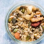 Delicious slow cooker low carb granola in a bowl