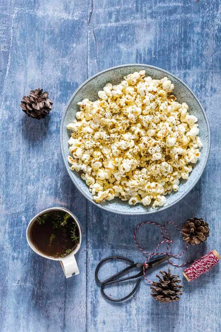 3 Ingredient Healthy Herb Popcorn {Vegan}
