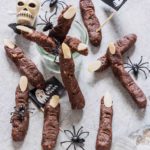 Need Halloween party favors, then try these zombie fingers made with just 5 ingredients. The recipe is vegan and gluten free too. recipesfromapantry.com #halloween #halloweenpartyfavors #zombiefingers #witchesfingers #veganhalloween