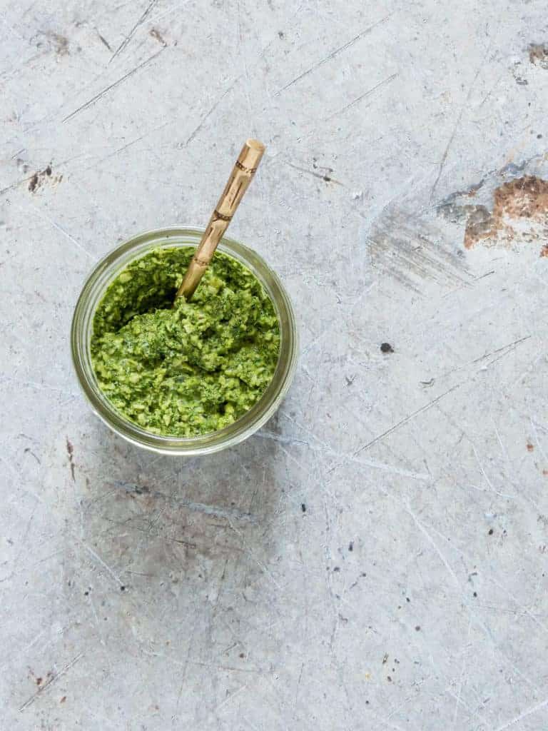 This awesome coconut Pesto is made with just 7 ingredients. It is a gluten free and vegan recipe that is over-the-top delicious. recipesfromapantry.com