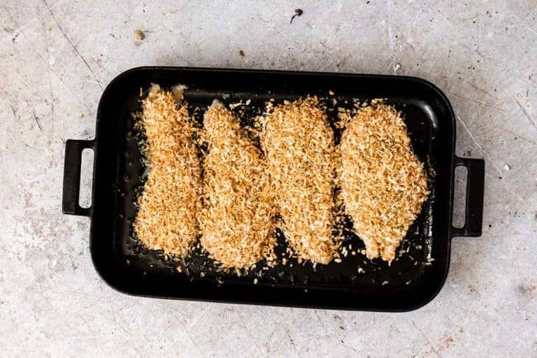 This golden and crunchy easy baked parmesan crusted chicken is ready in under 25. recipesfromapantry.com. #parmesancrustedchicken #parmesanchicken #bakedparmesancrustedchicken #easyparmesancrustedchicken #pankobreadcrumbs #parmesan #chicken #parmesancrustedchickenwithmayo