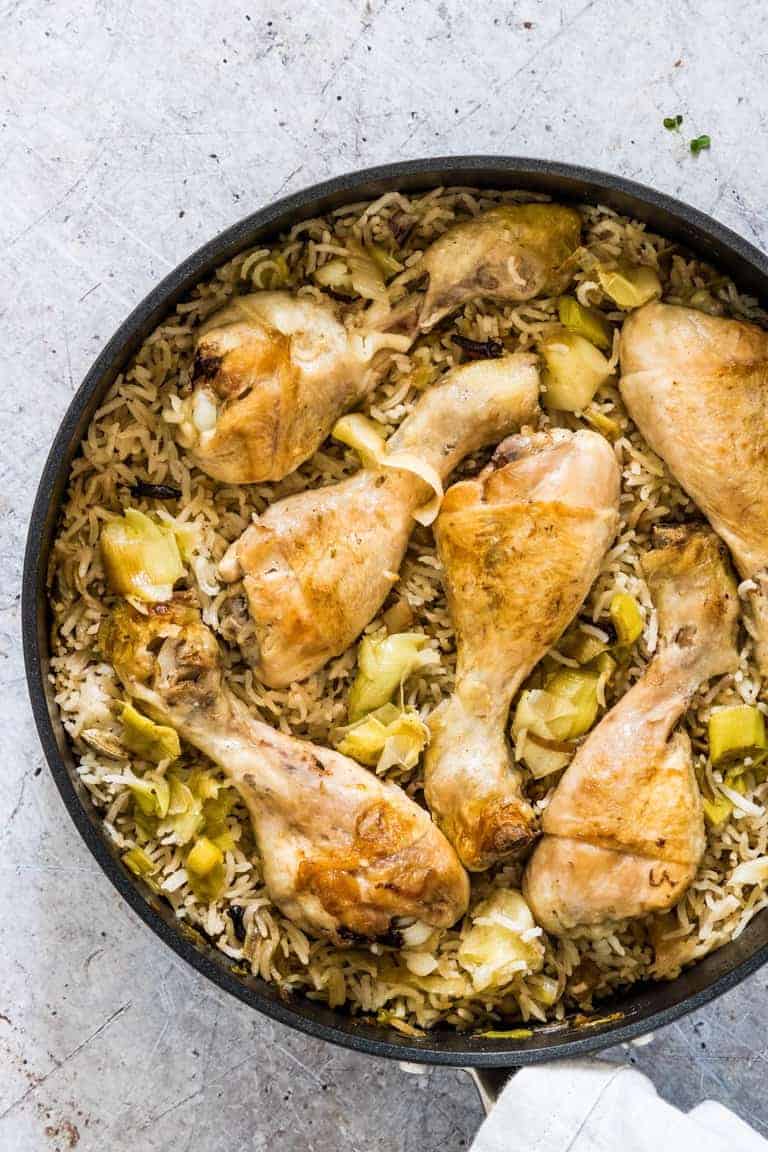 One Pot Leek And Chicken Rice