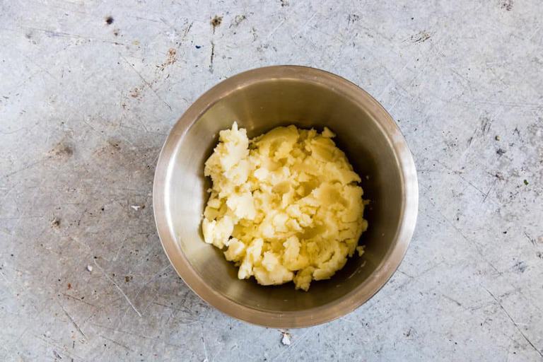 Mashed potato for potato pancakes in a bowl