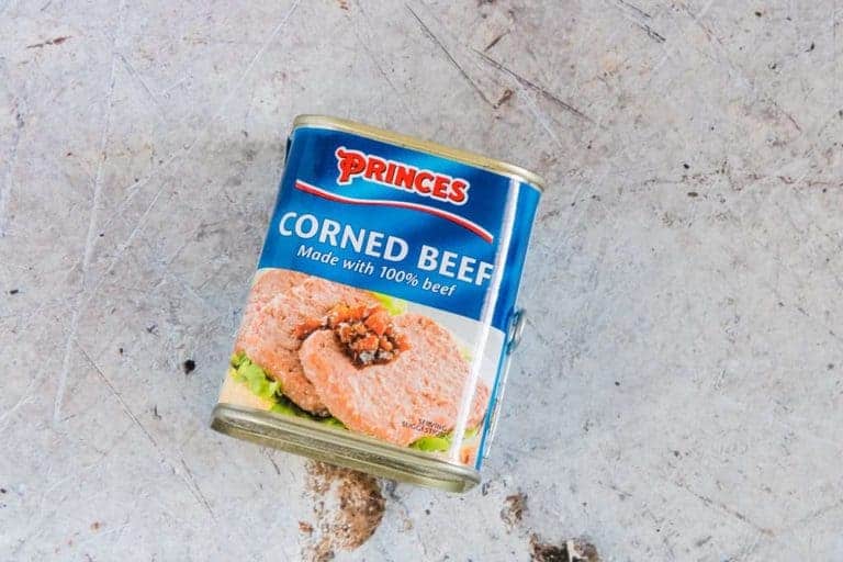 overhead image of princes corned beef 
