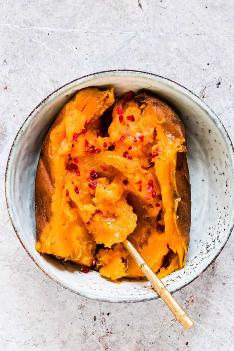 Instant Pot Sweet Potatoes (yams) are incredibly easy to make with only 2 ingredients and less than 30 mins