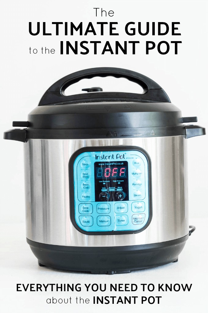 instant pot on grey background with text above and below for instant pot review