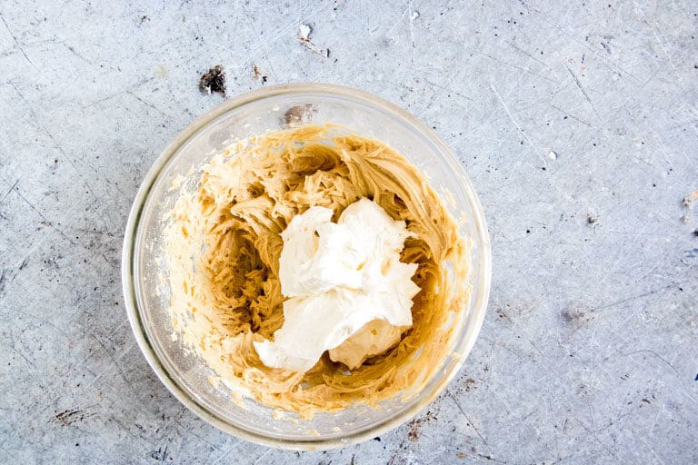 Peanut butter pie filling with whipped cream