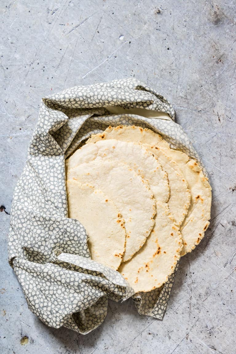 Corn Tortillas wrapped in a cloth